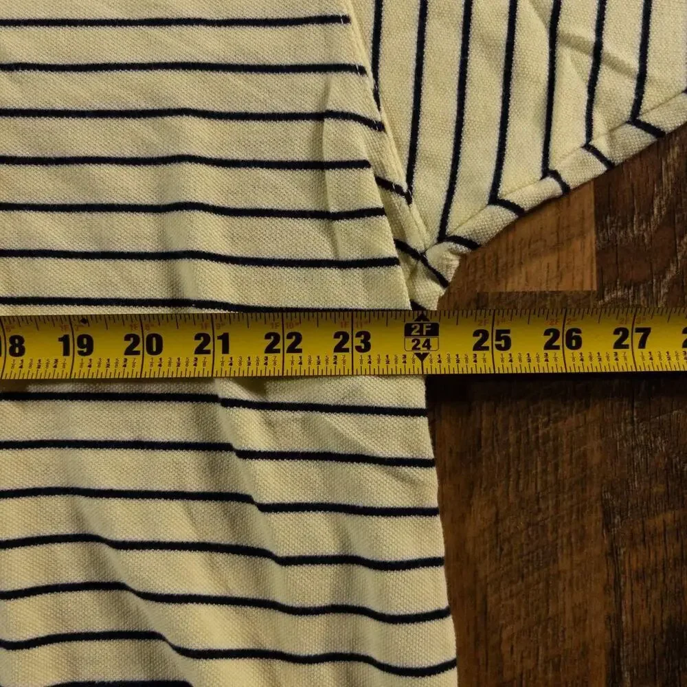 Vintage 90s Chaps Ralph Lauren Yellow Navy Striped Polo Shirt Men's XXL